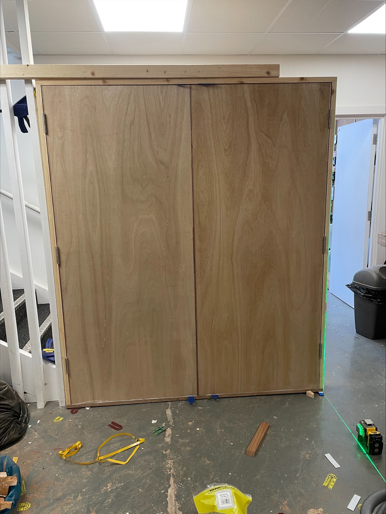 A double exit fire door. With panic bolts for emergency exit. supplied and fitted by us in Swansea, Neath, port Talbot and South Wales